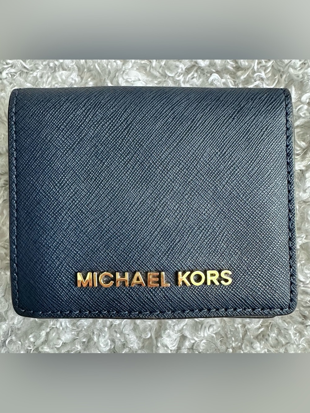 Michael Kors Navy Saffiano Leather Bifold Wallet
